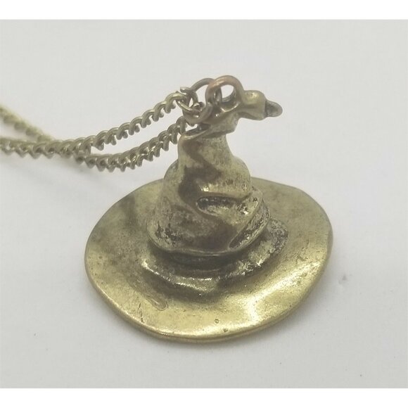 Harry Potter & Deathly Hallows Necklace Magic Golden Sorting Hat Pendant Charm - Picture 3 of 7